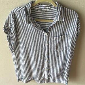 Orvis Blue and White Striped Shirt